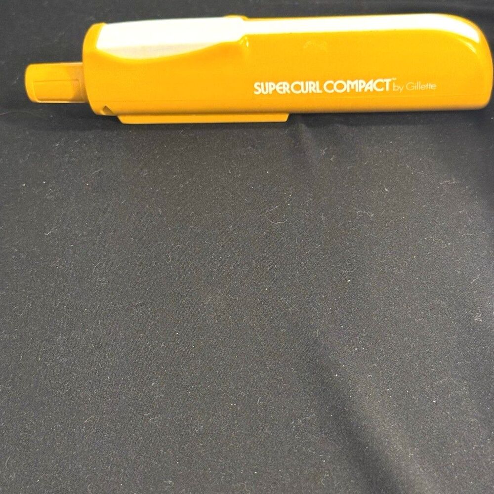 Super Curl Compact Vintage 1978 Yellow/White By Gillette Tested Works Great